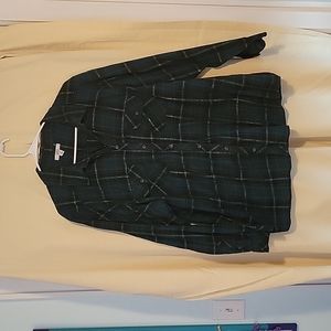 Forest Green/Navy Blue with Silver Threads Flannel